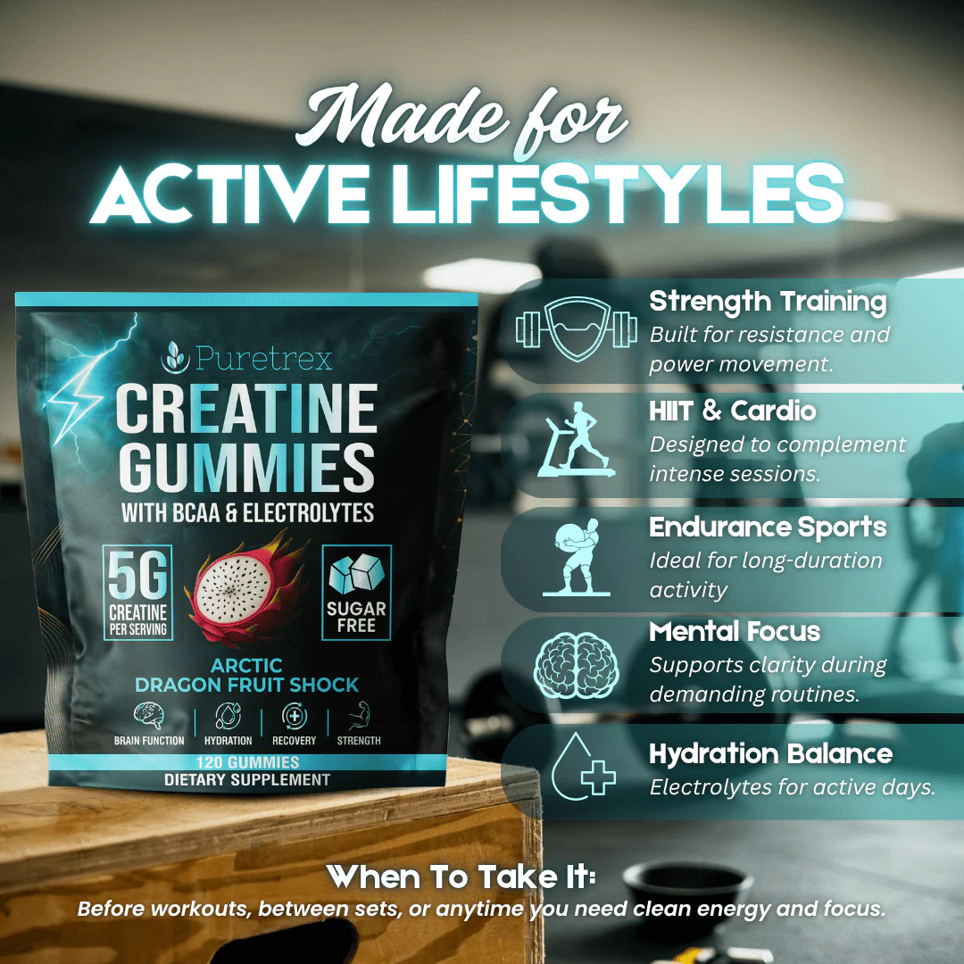 5g Creatine Gummies + BCAA & Electrolytes – Arctic Dragon Fruit Shock - Image 9