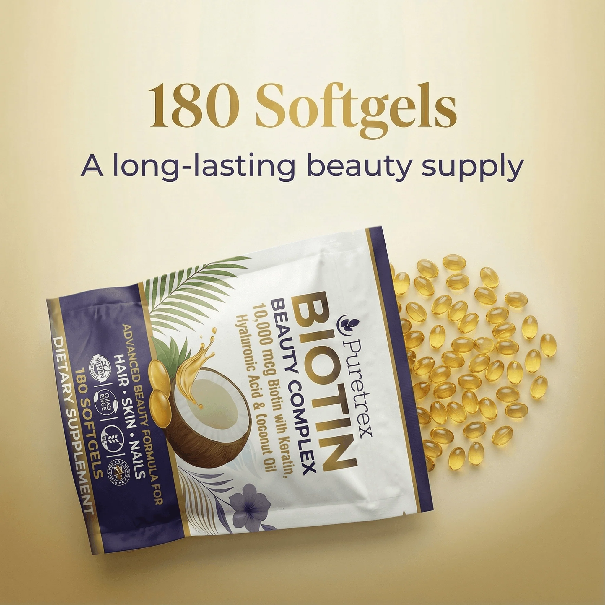 Biotin Beauty Complex 10,000µg – Keratin, Hyaluronic Acid & Bamboo Extract - Image 6