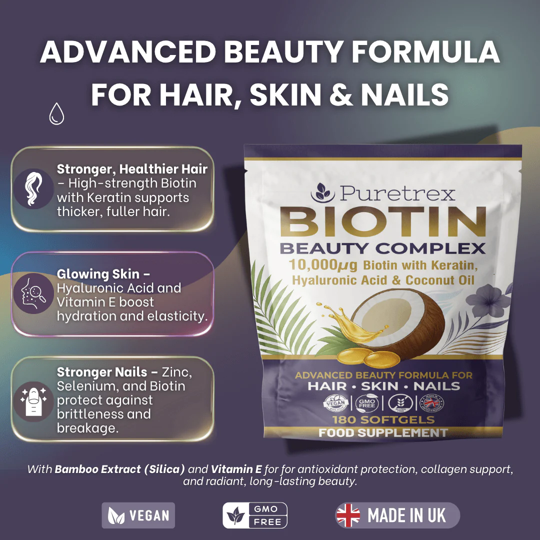 Biotin Beauty Complex 10,000µg – Keratin, Hyaluronic Acid & Bamboo Extract - Image 9