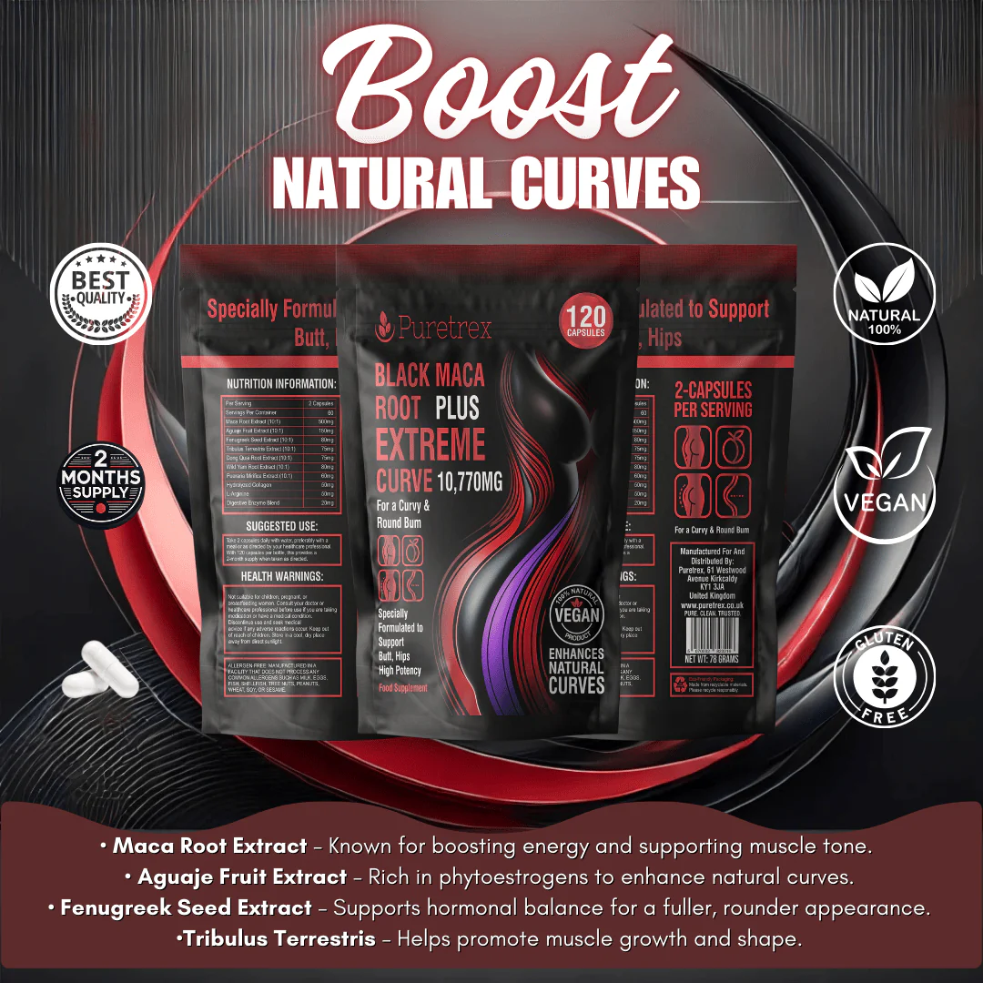 Black Maca Root Plus Extreme Curve – 10,770mg Capsules for Women - Image 8