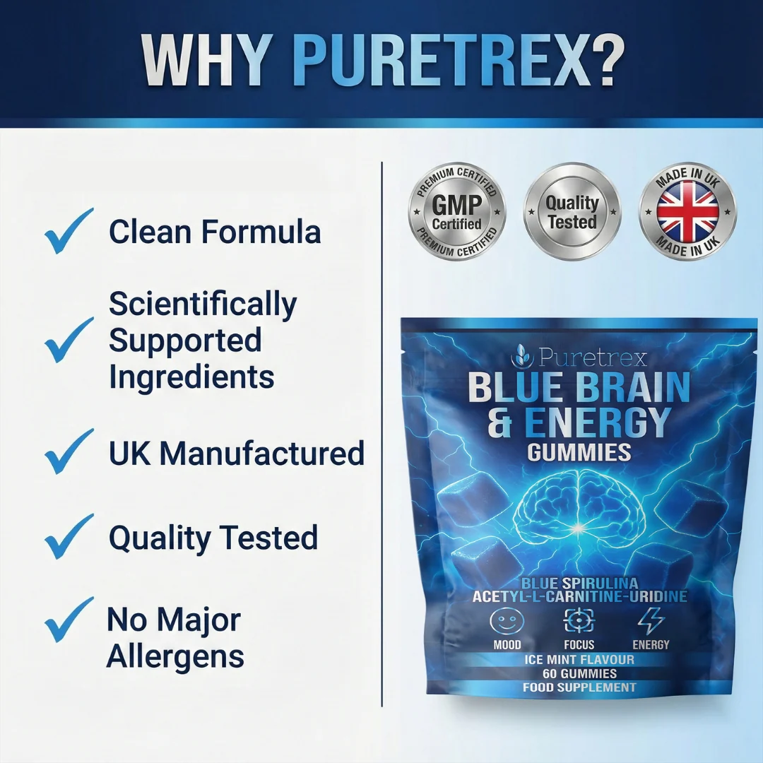 Blue Brain Gummies – Spirulina, Uridine & Theanine Nootropic Formula - Image 4