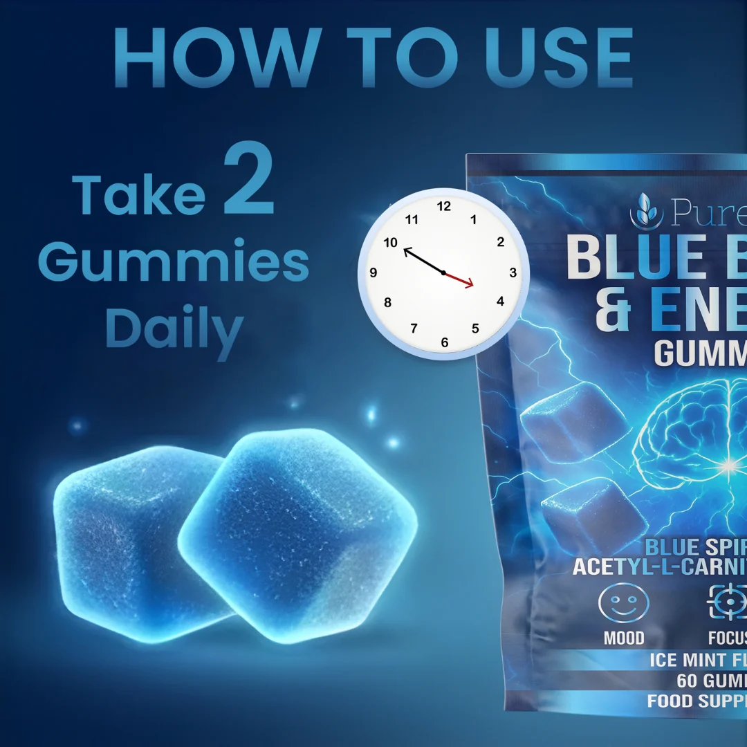 Blue Brain Gummies – Spirulina, Uridine & Theanine Nootropic Formula - Image 6