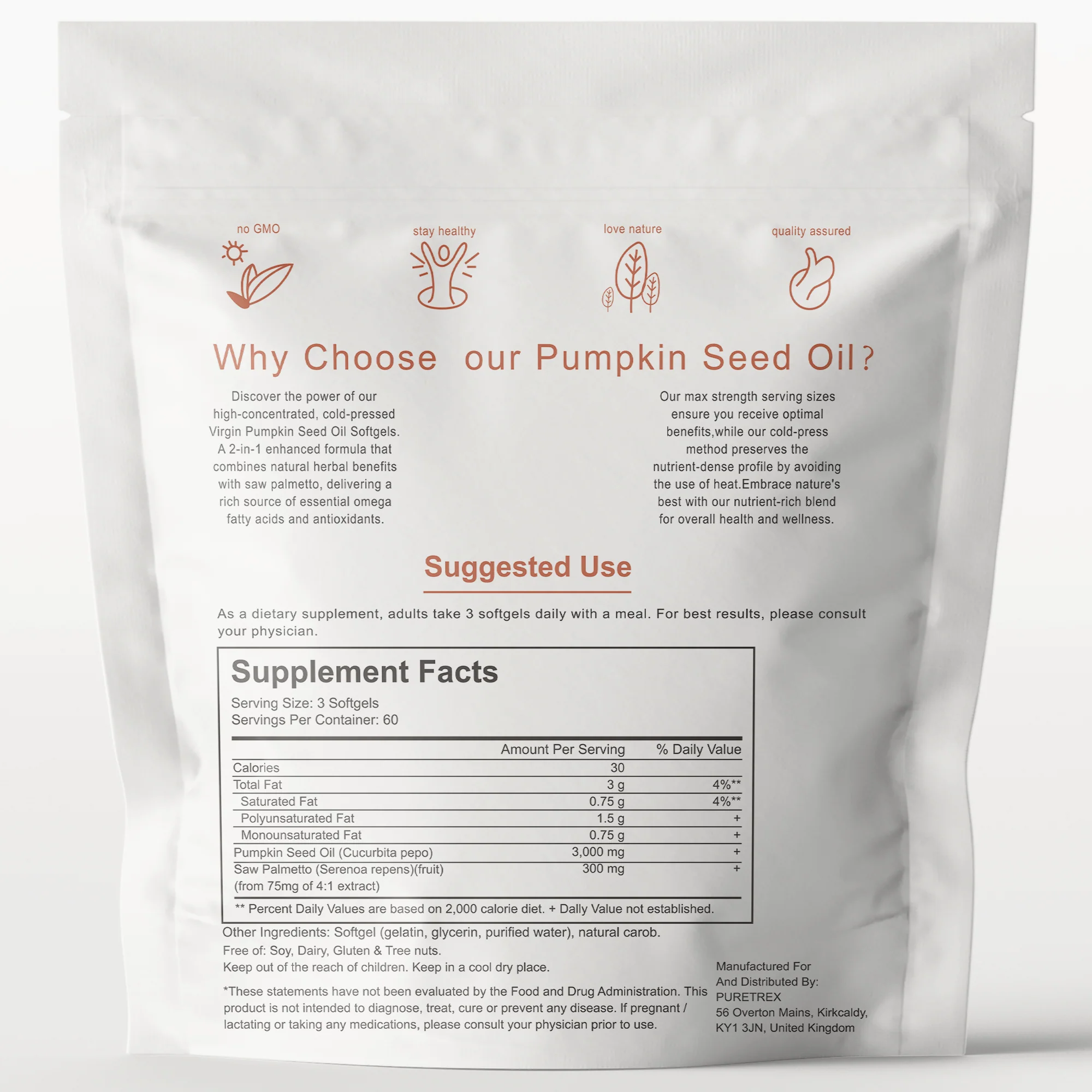 Cold Pressed Pumpkin Seed Oil & Saw Palmetto – Virgin Oil Softgels - Image 9