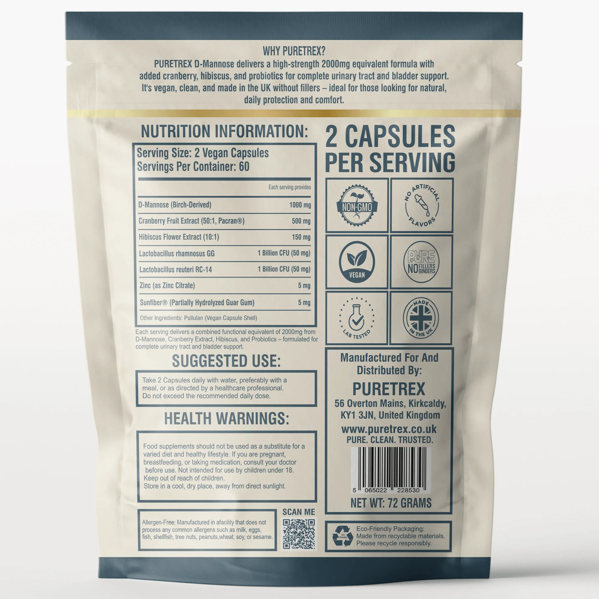 D-Mannose Complex – Cranberry, Hibiscus, Probiotics & Zinc - Image 7