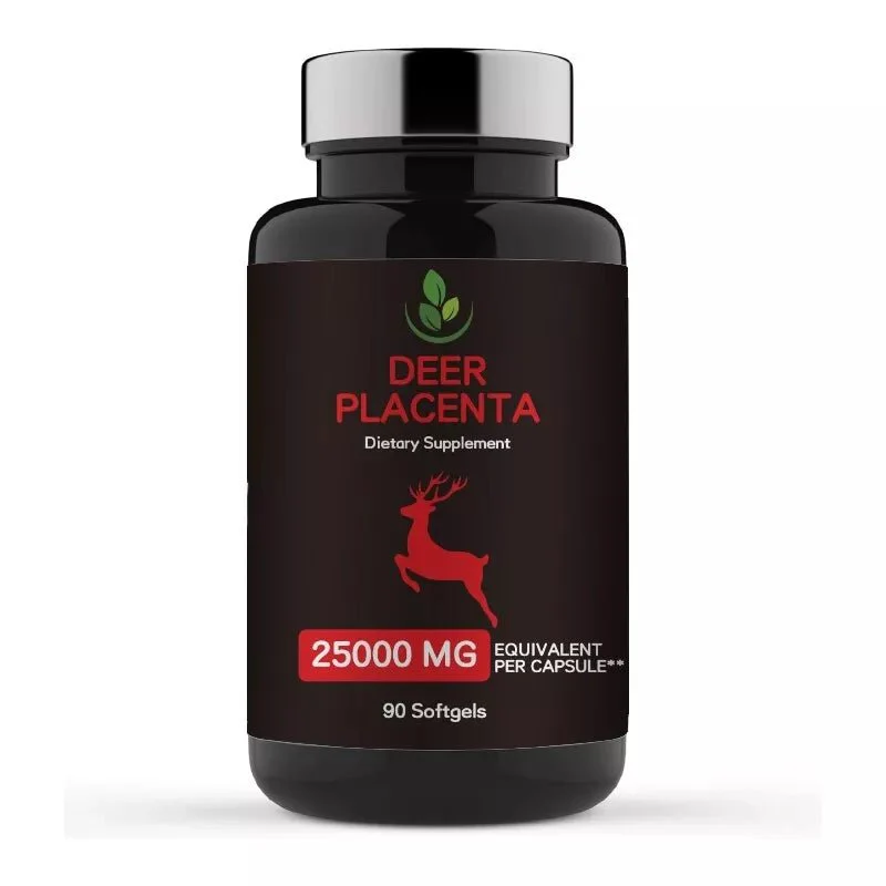 Deer Placenta Softgels 25,000mg – Collagen & Grape Seed Beauty Complex