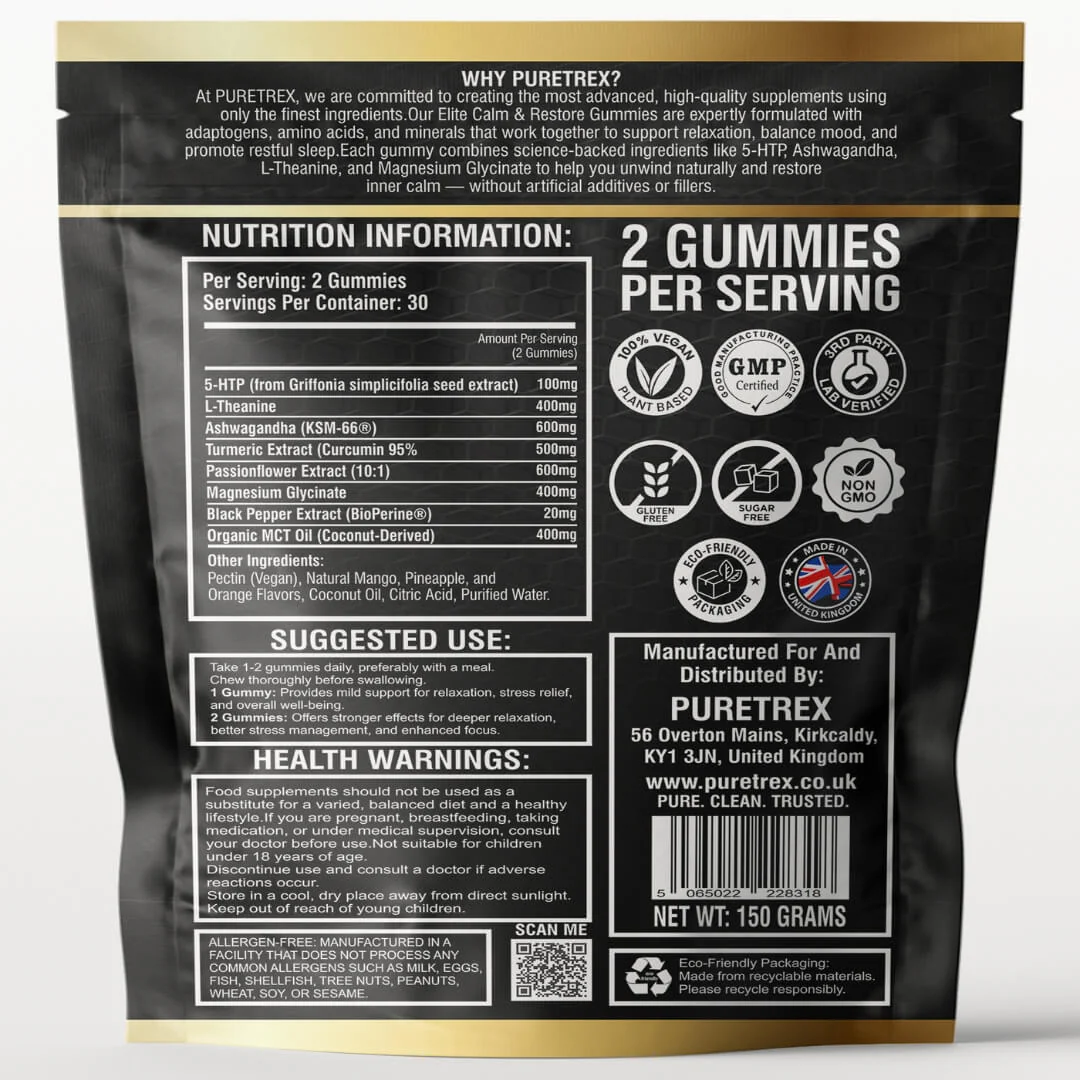 Elite Calm & Restore Gummies – 5-HTP & Adaptogen Complex for Calm & Balance - Image 6