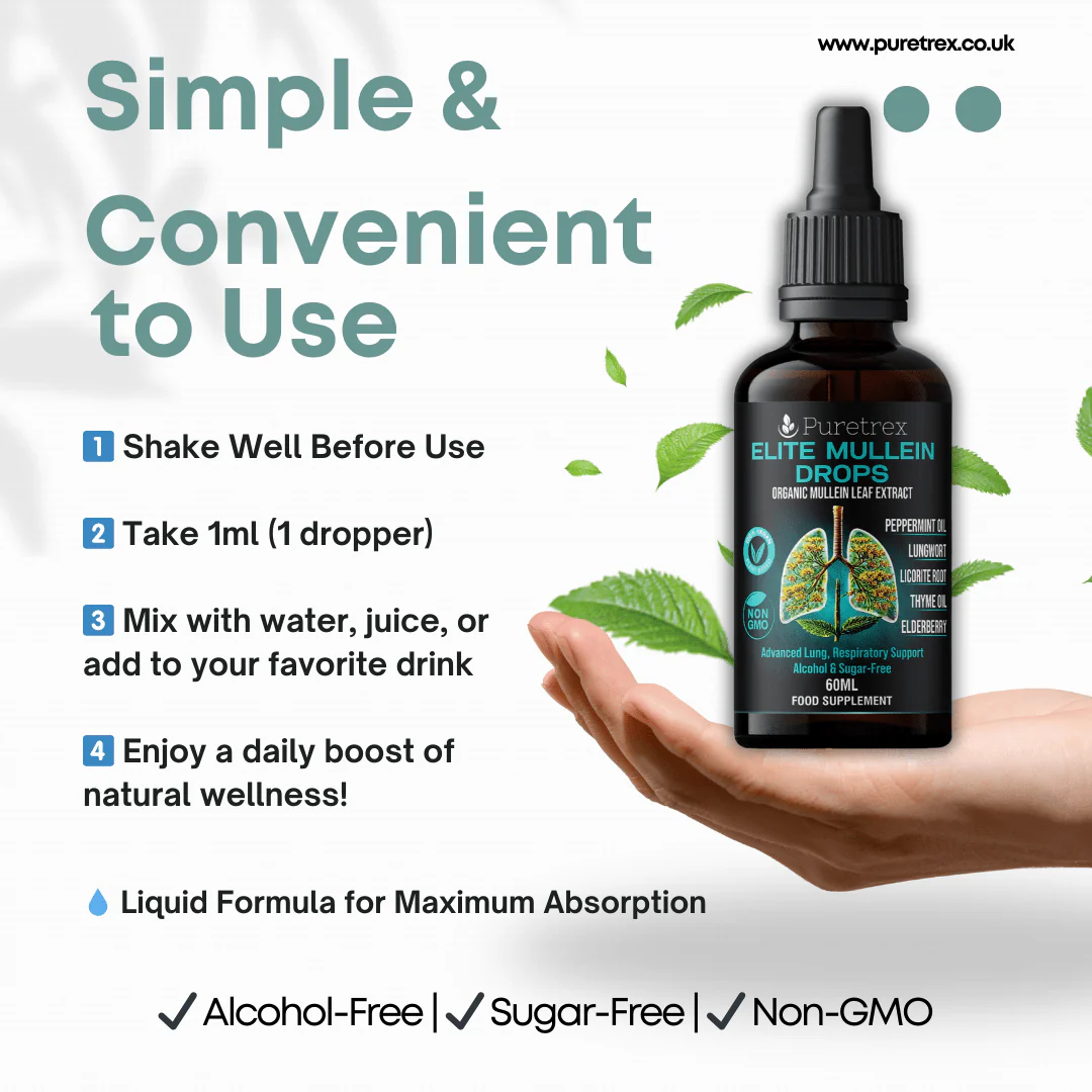 Elite Mullein Drops – Elderberry, Lungwort & Thyme Herbal Formula - Image 3