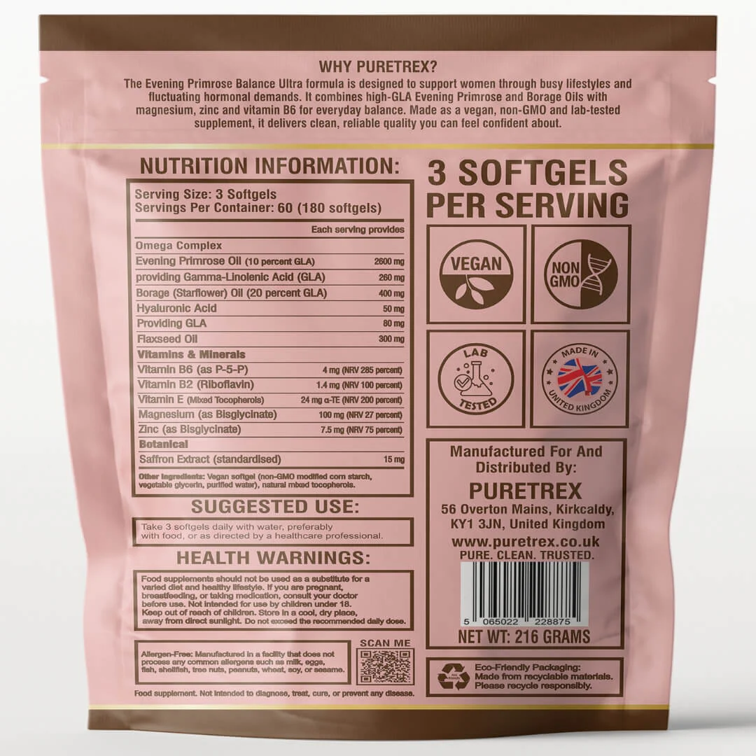 Evening Primrose Oil + Borage Oil Softgels – High GLA Complex for Women - Image 6