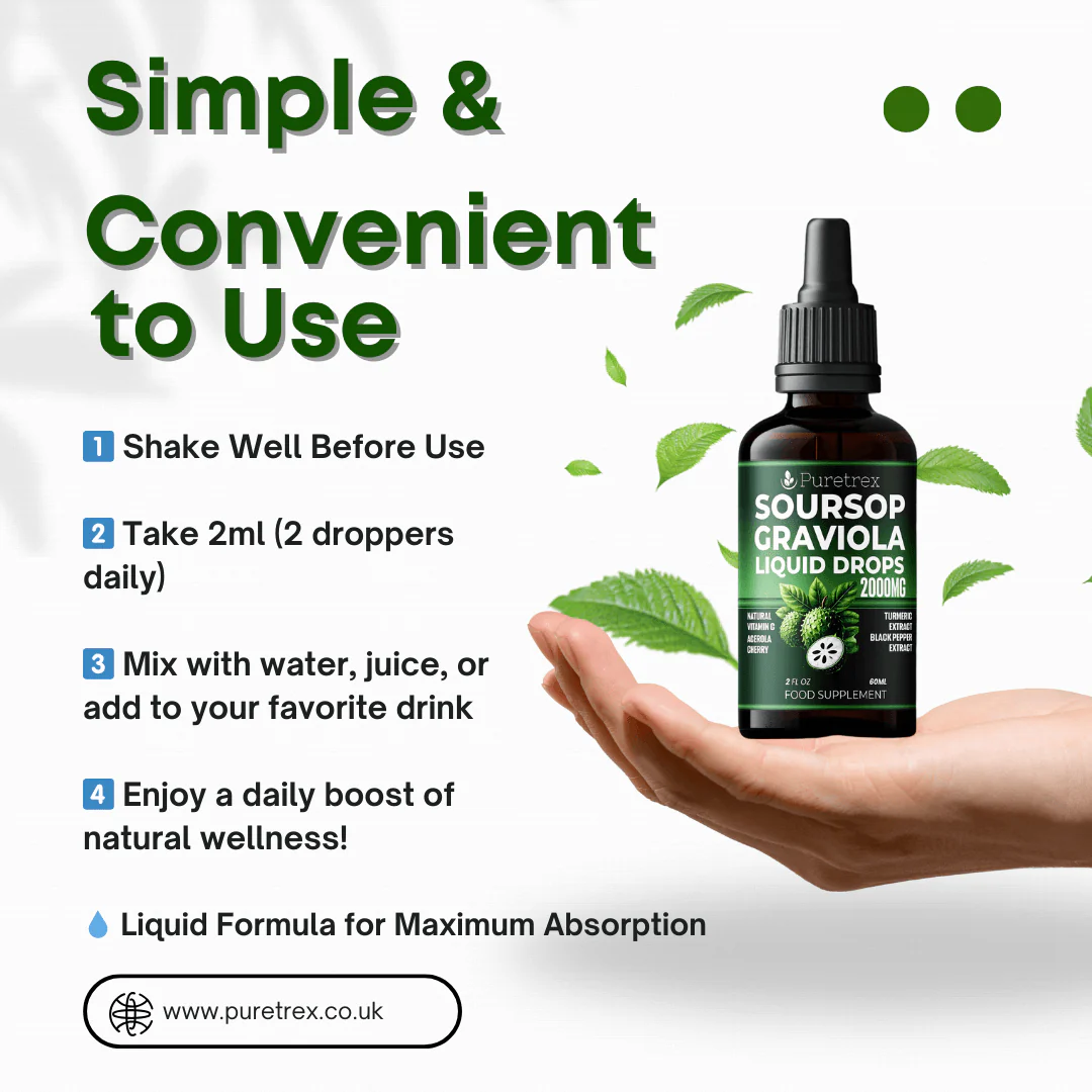 Graviola Soursop Drops 2000mg – Turmeric & Natural Vitamin C - Image 4