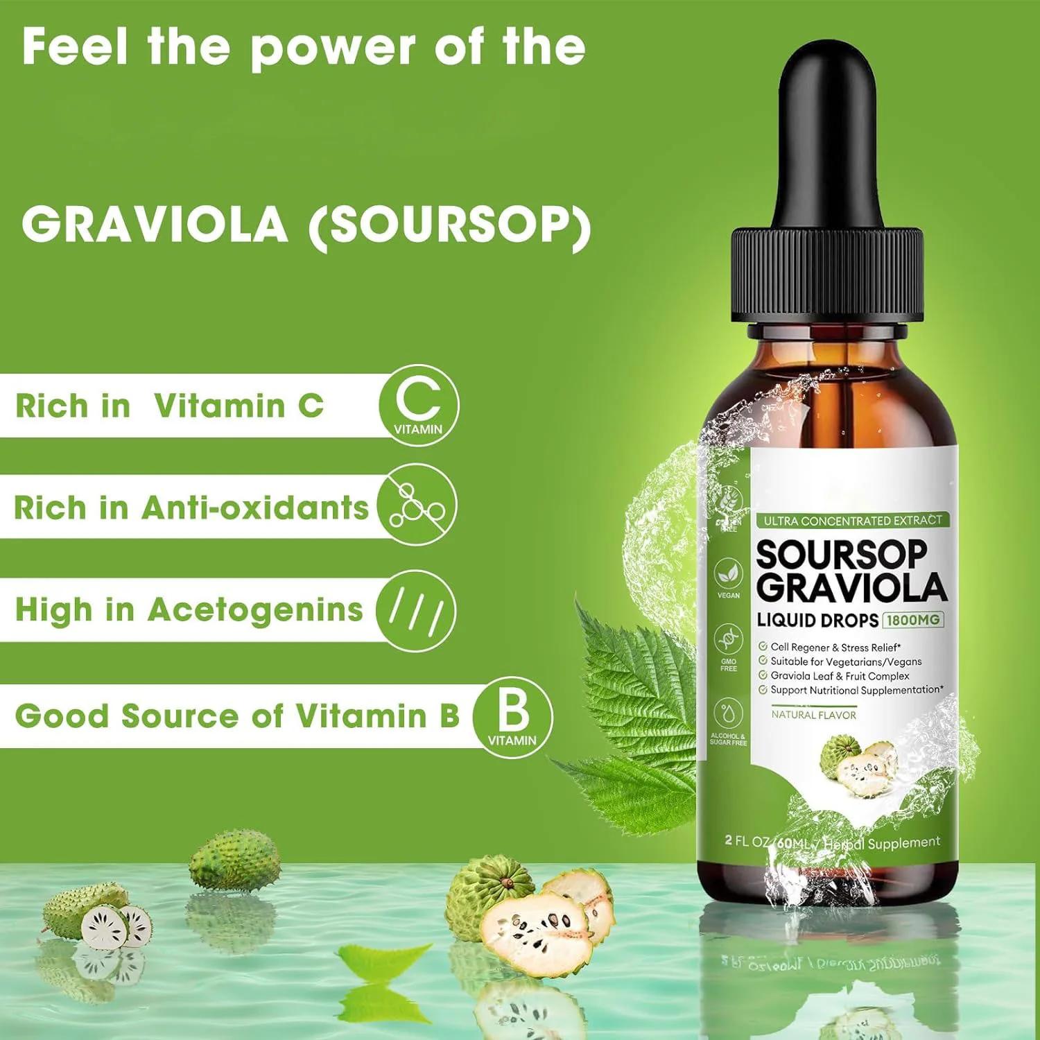 Graviola Soursop Liquid Drops – 1800mg Fruit & Leaf Extract - Image 4