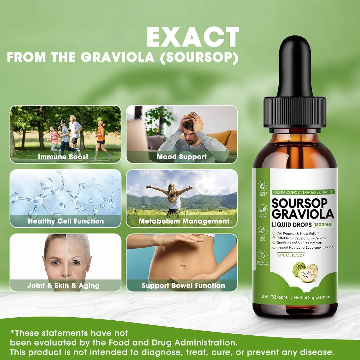 Graviola Soursop Liquid Drops – 1800mg Fruit & Leaf Extract - Image 5