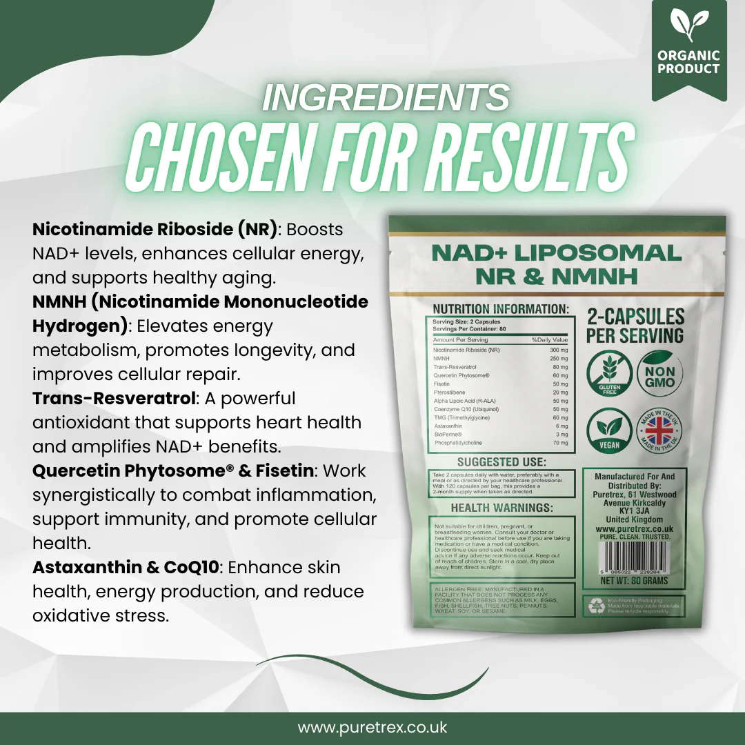 Liposomal NAD+ NR & NMNH Complex – Resveratrol & CoQ10 Capsules - Image 4