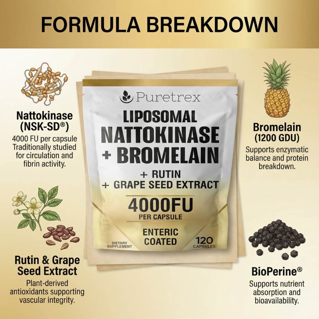 Liposomal Nattokinase 4000FU + Bromelain – Circulation & Heart Support - Image 3