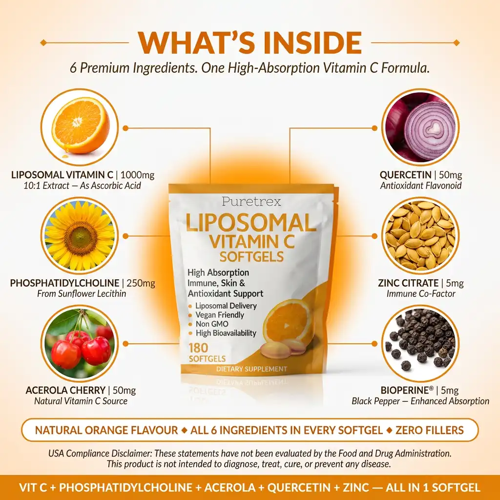 Liposomal Vitamin C Softgels – High Absorption Immune & Antioxidant Formula - Image 3