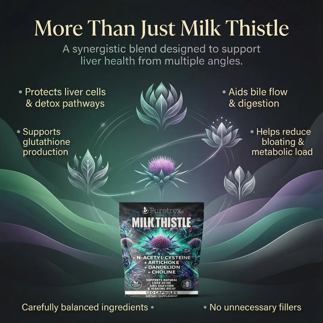 Milk Thistle Complex – 80% Silymarin Extract + NAC, Artichoke & Choline - Image 3