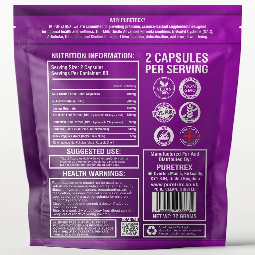 Milk Thistle Complex – 80% Silymarin Extract + NAC, Artichoke & Choline - Image 9