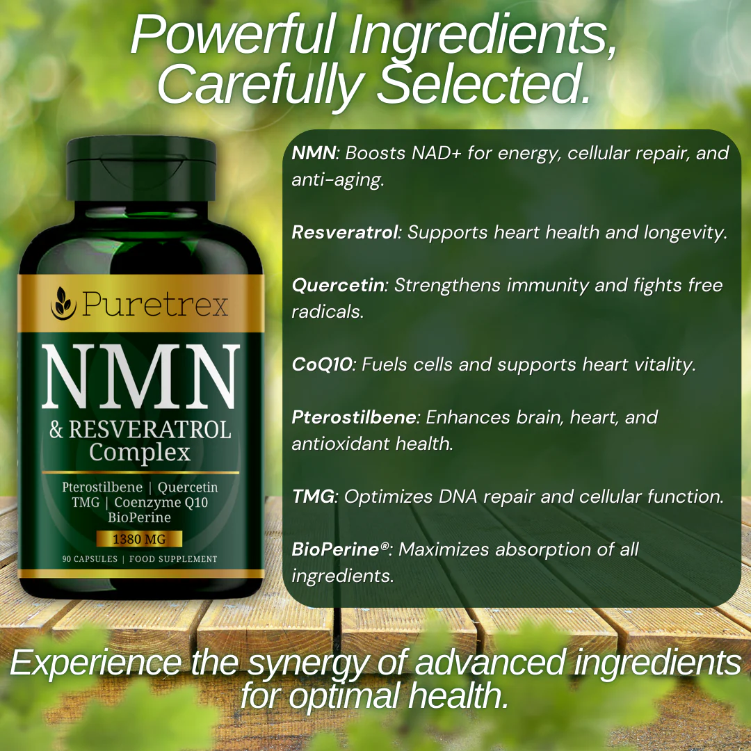 NMN & Resveratrol Complex 1380mg – CoQ10 & BioPerine® Capsules - Image 5