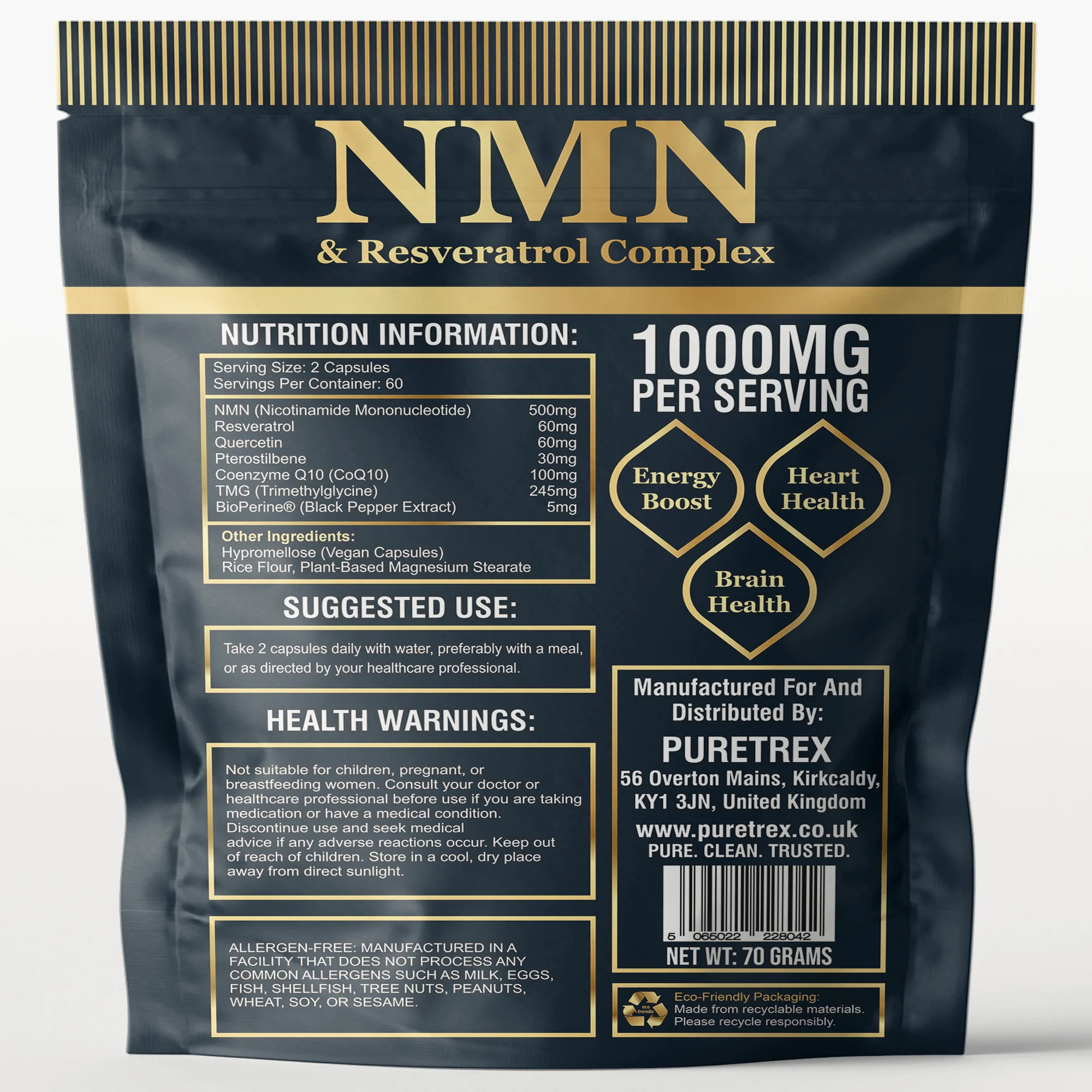 NMN & Resveratrol 7-in-1 Complex – CoQ10, TMG & BioPerine® - Image 6