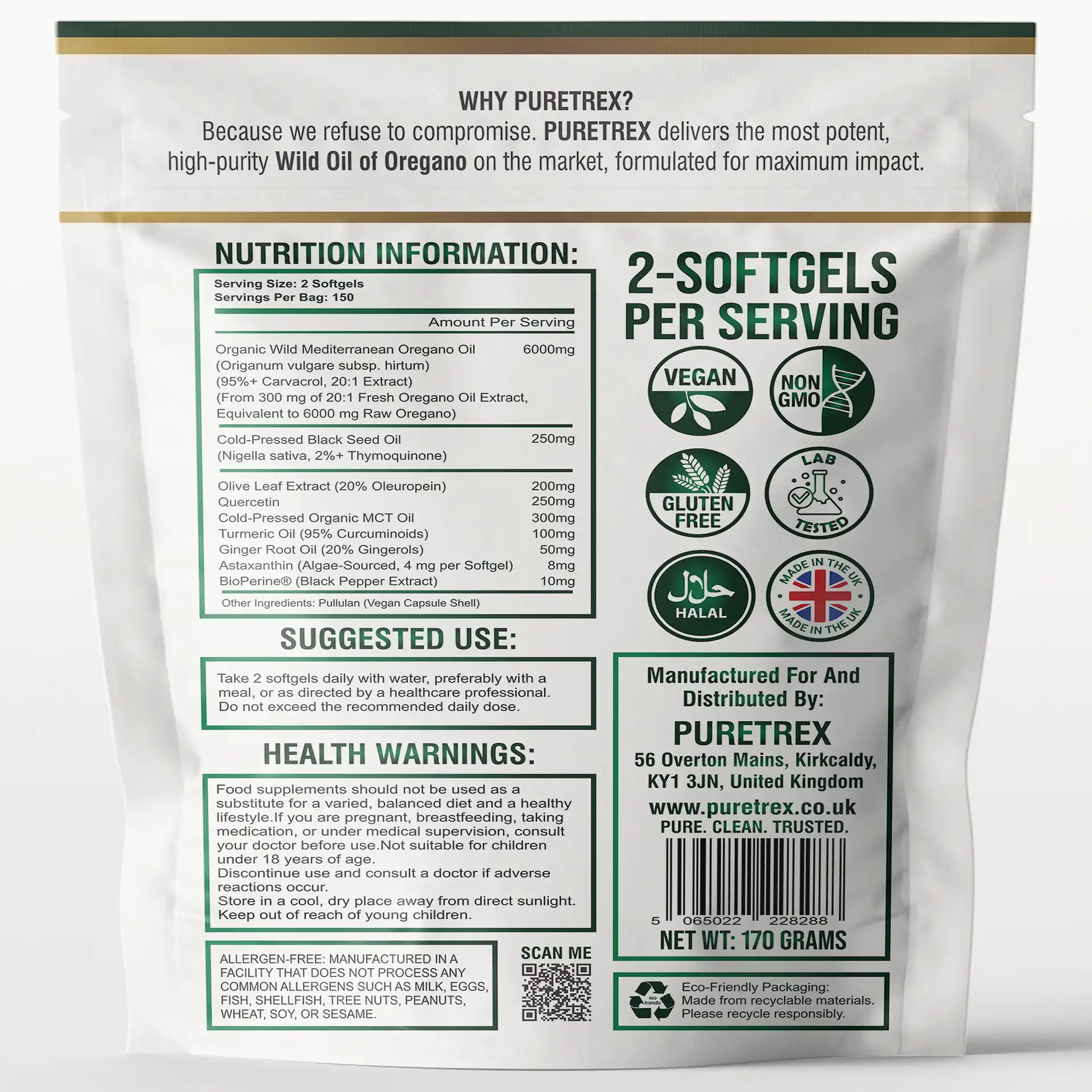 Wild Oil of Oregano 6000mg — 95% Carvacrol with Black Seed Oil | 300 Softgels - Image 9