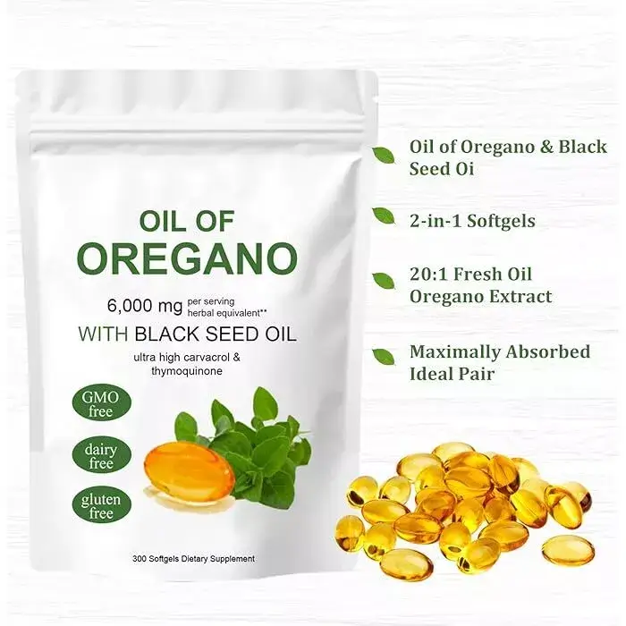 Oil of Oregano & Black Seed Oil Softgels – 6000mg Wild Oregano - Image 4
