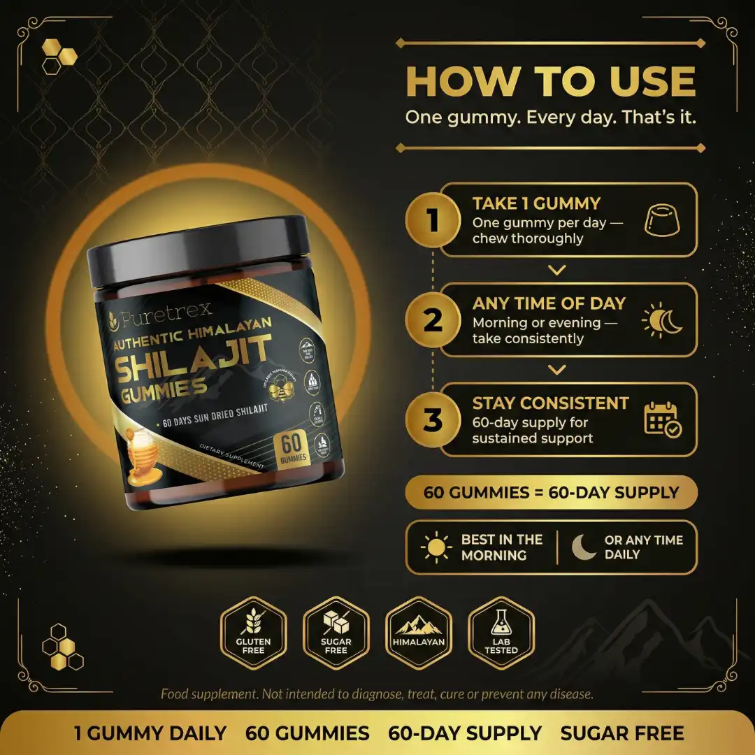 Organic Shilajit Gummies – Manuka Honey & Blood Orange (60 Gummies) - Image 4