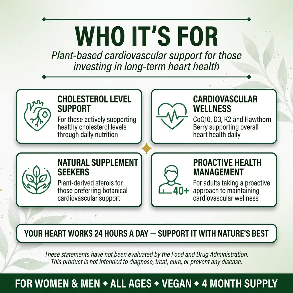 Plant Sterols 2000mg Complex – Beta-Sitosterol, CoQ10 & Vitamin K2 - Image 4