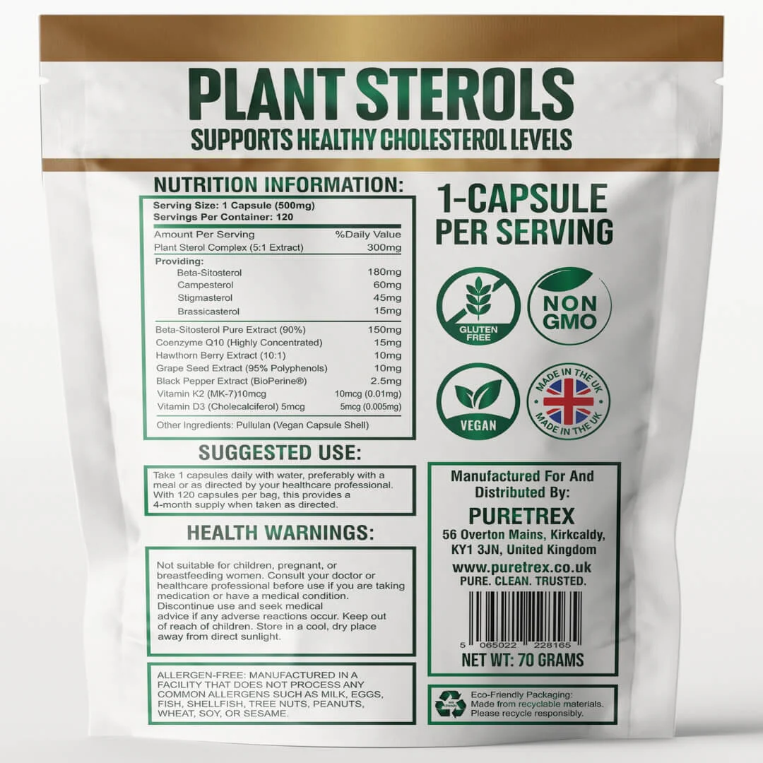 Plant Sterols 2000mg Complex – Beta-Sitosterol, CoQ10 & Vitamin K2 - Image 6