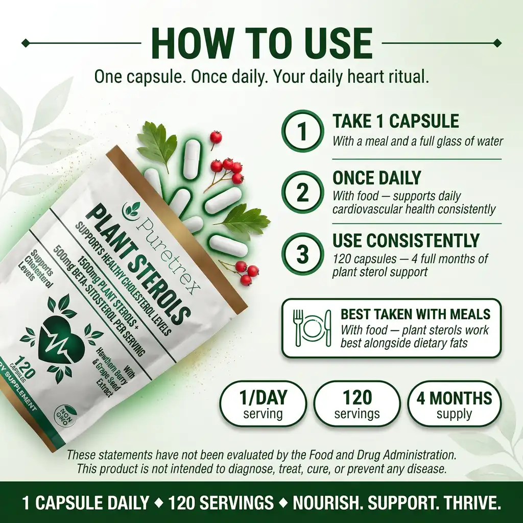 Plant Sterols 2000mg Complex – Beta-Sitosterol, CoQ10 & Vitamin K2 - Image 9