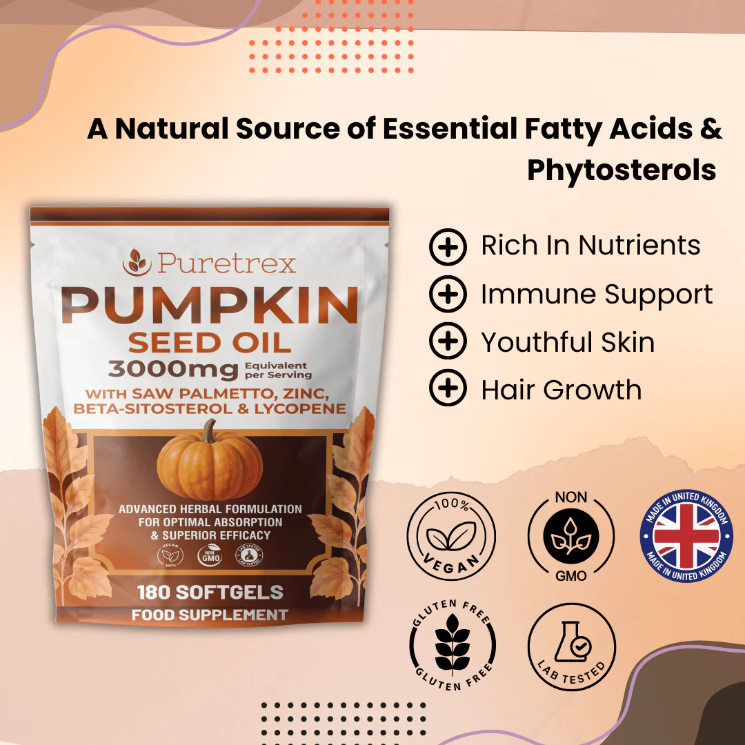 Pumpkin Seed Oil 3000mg with Saw Palmetto – Zinc, Beta-Sitosterol, Lycopene - Image 12