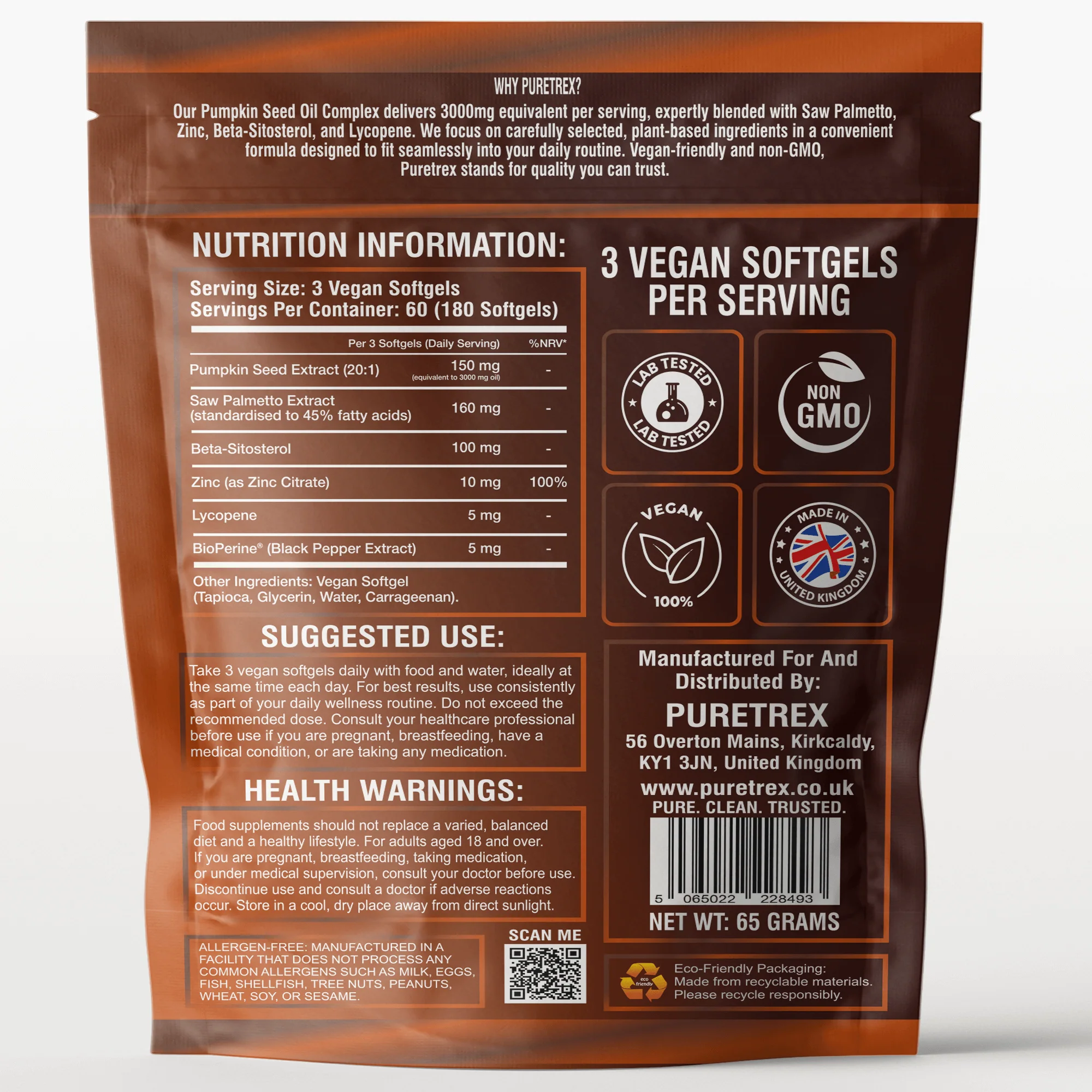 Pumpkin Seed Oil 3000mg with Saw Palmetto – Zinc, Beta-Sitosterol, Lycopene - Image 7