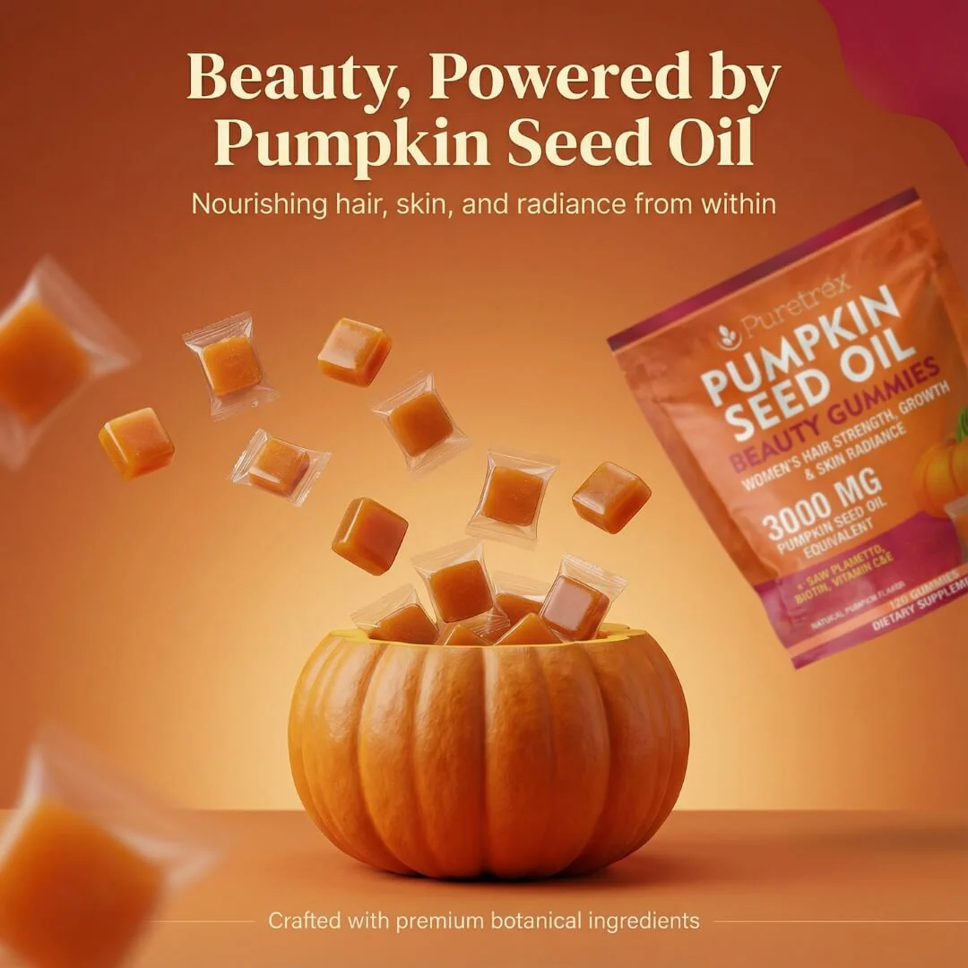 Pumpkin Seed Oil Gummies for Women – Hair & Skin Formula with Biotin & Saw Palmetto - Image 4