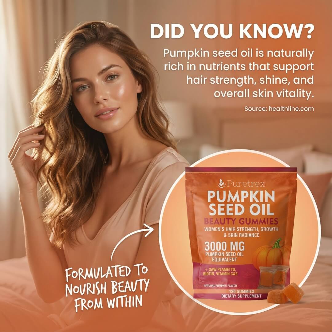 Pumpkin Seed Oil Gummies for Women – Hair & Skin Formula with Biotin & Saw Palmetto - Image 5