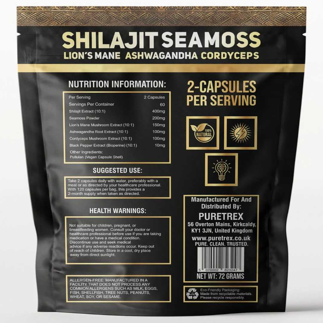 Shilajit Capsules – Sea Moss, Lion's Mane, Ashwagandha & Cordyceps - Image 7