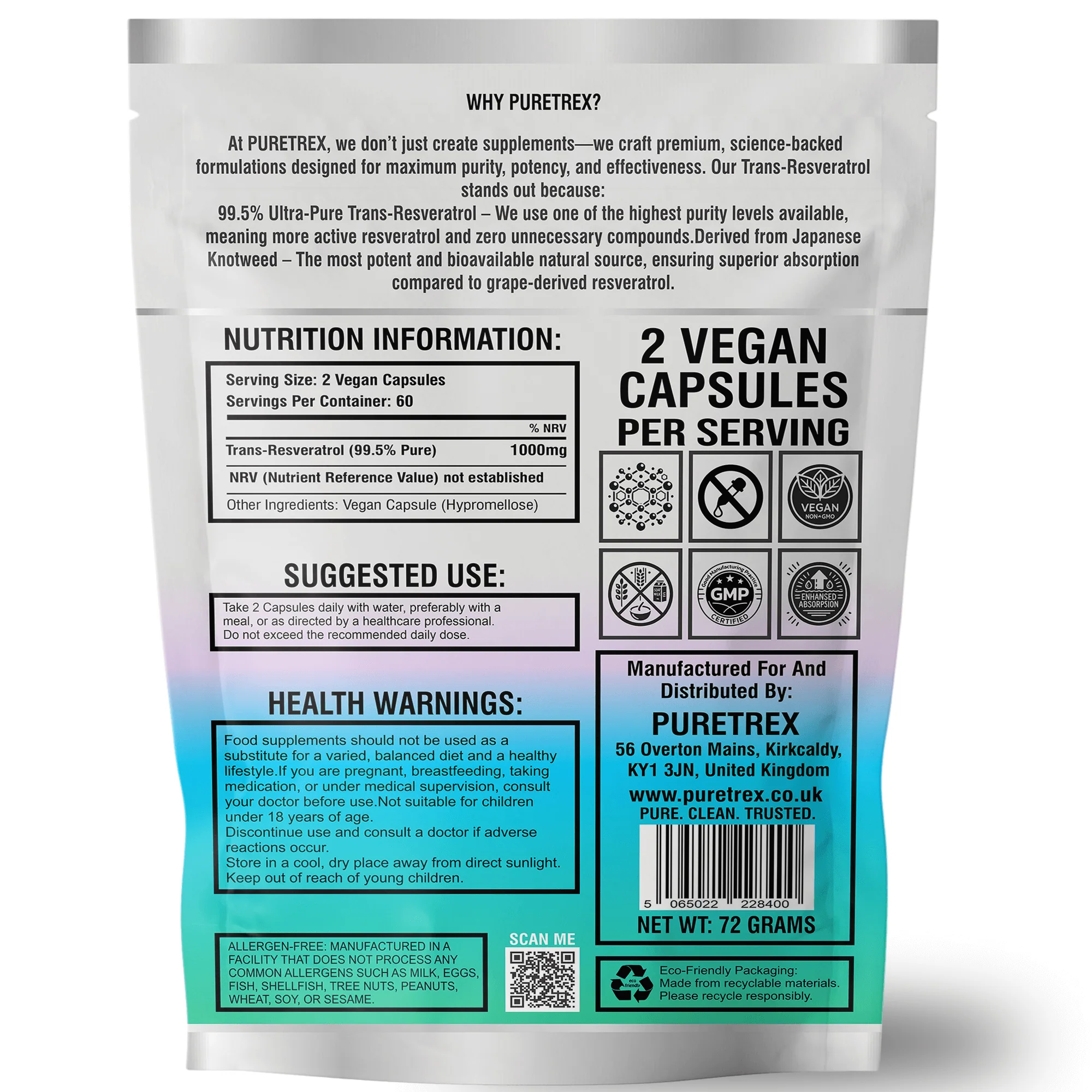 Trans-Resveratrol 1000mg – 99.5% Pure Japanese Knotweed Extract - Image 5