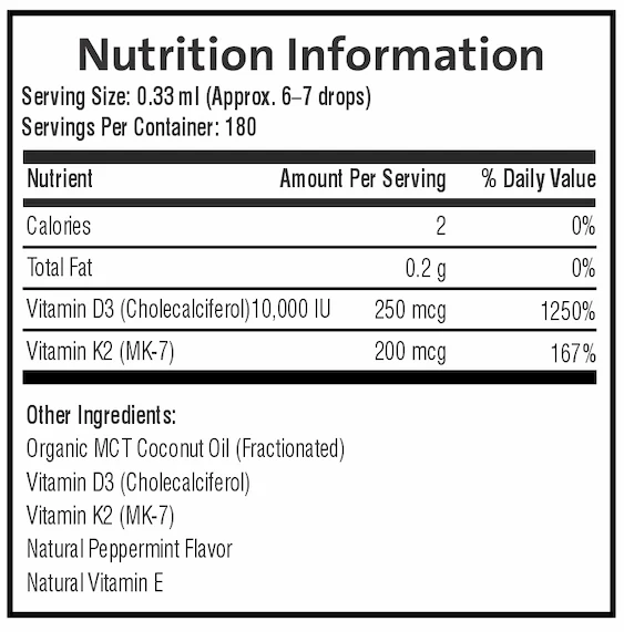 Vitamin D3 10,000 IU + K2 200mcg Drops – MCT Coconut Oil Formula - Image 6