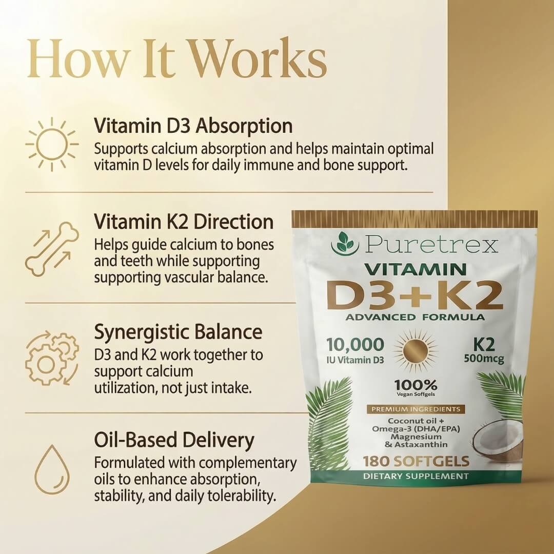 Vitamin D3 10,000 IU + K2 500mcg MK7 – Omega-3 & Astaxanthin Formula - Image 3