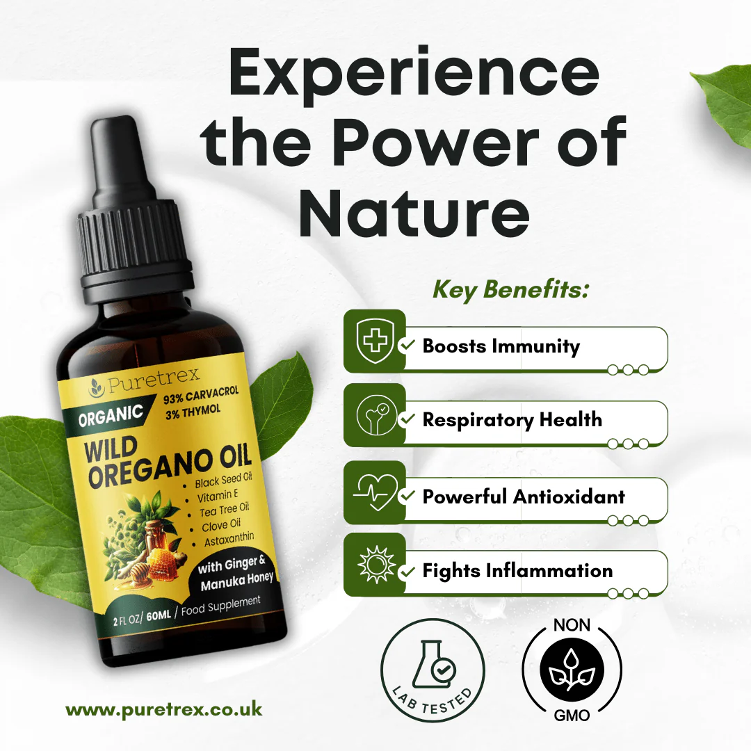 Wild Oregano Oil Drops – 93% Carvacrol with Ginger & Manuka Honey - Image 5